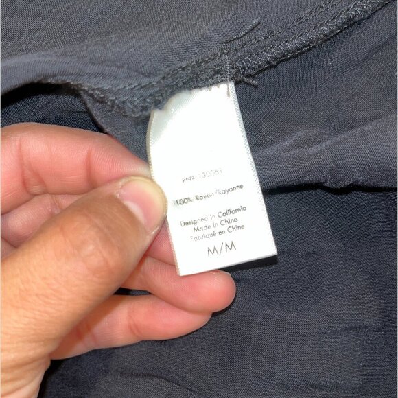 L*Space Colette Dress Waist Cutout Deep V Neck Blouson Sleeve Black Size Medium - Picture 11 of 12